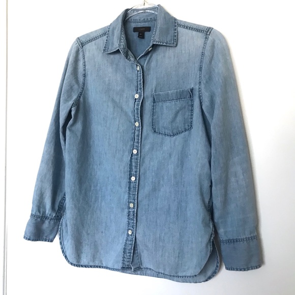 J. Crew Tops - J. Crew Long Sleeve Chambray Button Down Shirt